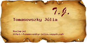Tomasovszky Júlia névjegykártya