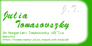 julia tomasovszky business card